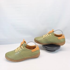 Spring Step Rochelie‎ Olive Green Leather Comfort Lace Up Shoes Women's US 7.5